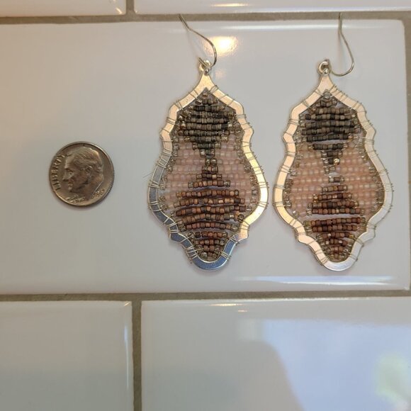 Seed Bead Dangle Earrings - Picture 3 of 4
